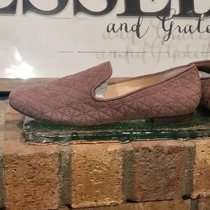 Vince Camuto Lieley Quilted Loafer Suede  Slip On Color Taupe Size 9M NWT